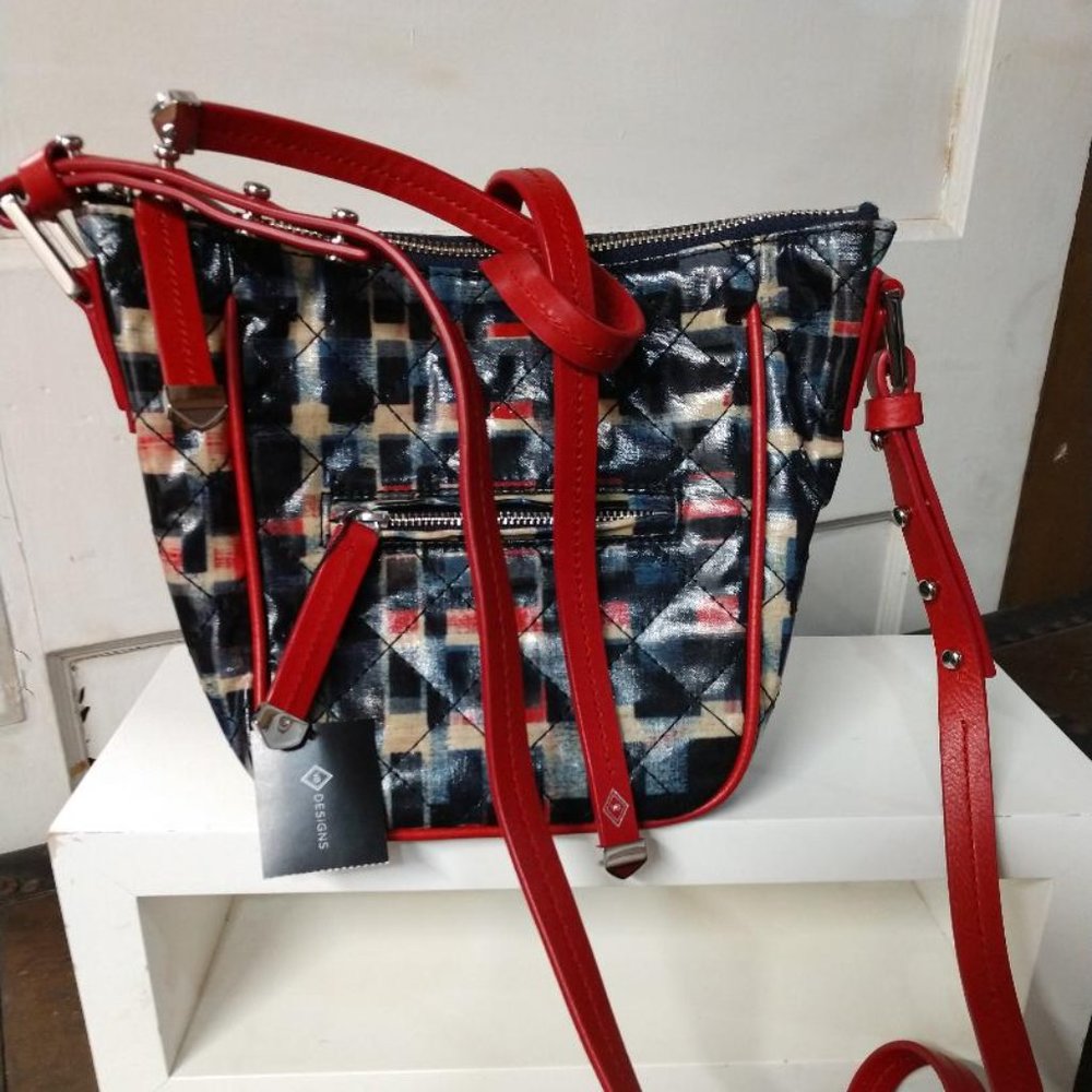 NWT Vera Bradley Fenwick Mini Hobo Crossbody Bag - Glossy Blocks